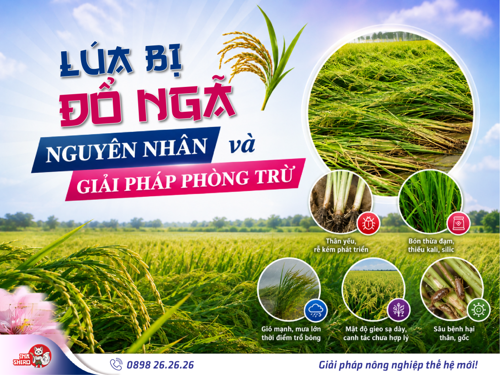 Nguyên nhận và giải pháp phòng trừ lúa bị đổ ngã