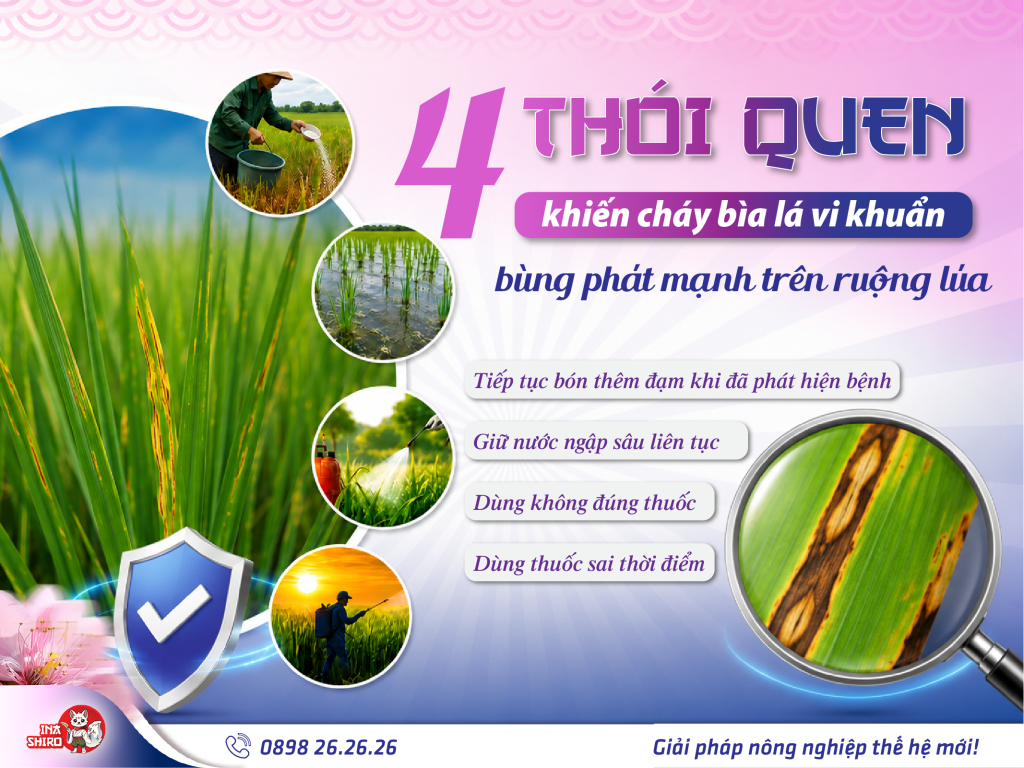 Cháy bìa lá vi khuẩn: 4 thói quên khiến bệnh bùng phát mạnh trên ruộng lúa